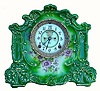 C.1901, Ansonia Clock Co., "Rainbow" 8-day time and strike porcelain clock in excellent original condition.