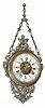 C.1885, French, 8-day wall timepiece with "skeleton" front plate and dial.