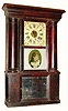 C.1845, Hills, Goodrich and Co., Plainville, Farmington, Conn., 30-hour time/strike hollow column shelf clock.