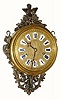 C.1889, New Haven Clock Co., Chatelaine, 15-day lever movement wall timepiece, less chain.