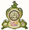 C.1904, Ansonia Clock Co., "La Vendee" Royal Bonn, porcelain clock, as-found.