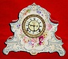 C.1904, Ansonia Clock Co., "La Nord" 8-day time/strike Royal Bonn, porcelain clock.
