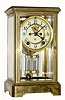 C.1914, Ansonia Clock Co., Prism, 8-day time and strike crystal regulator, with open escapement dial.