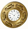 C.1900, Swiss Gilded brass timepiece with strut.