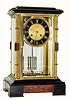C.1910, French, "A. B.", Marble and brass crystal regulator, 8-day time and strike on a bell.