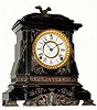 C.1880, Ansonia Clock Co., "Nile", 8-day time/strike enameled iron case mantel clock, less top urn (see Ly, fig 988).