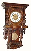 C.1900, German Berlin Style free swinger 8-day time and strike wall clock in fair condition.