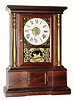 C.1865, Atkins Clock Co., Bristol, Conn., 8-day time/strike/alarm shelf clock, in excellent restored condition.