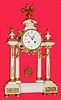 C.1870, French, Marble and Ormolu Portico clock in the style of Louis XVI, and in very good condition.