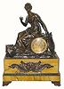 C.1830, French, Charles X, marble and bronze figural clock in good original condition.