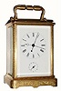 C.1880, French /Swiss, Brass cased, hour repeating carriage clock with sweep seconds hand and alarm.