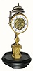 C.1870, French Quarter-hour striking pillar clock under glass dome.