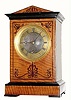 C.1860, Vulliamy, London, miniature fusee shelf timepiece in tiger maple case with ebonized moldings and classical inlays.