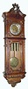 C.1875, German, Gustav Becker, 3-Wt, grand sonnerie wall clock in walnut and in the 2nd Baroque style.