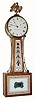 C.1966, Elmer O. Stennes, Weymouth, Mass, weigHeight driven banjo timepiece in very good original condition.