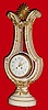 C.1910, French, Lyre Form Clock, White Marble and Ormolu, unusually large size, restored.