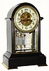 C.1910, French, Marti, Black marble and brass case mantel regulator, with open escapement.