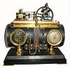 C.1885, French "Horizontal Steam Boiler" from the Industrial Series of clocks.
