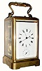 C.1845, French, Bolviller, Paris, Carriage Clock in an early one piece brass case with solid rear door with shutter for winding,