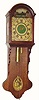 C.1860, Dutch, Staartklok, 30-hour time-strike-alarm wall clock.