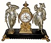 C.1894, Ansonia Clock Co., "Pizarro and Cortez", 8-day time and strike, double figure mantel clock.