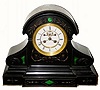 C.1900, French, black marble mantel clock, 8-day time/strike.
