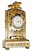 C.1890, French, Style of Louis XVI, miniature ladies boudoir clock, similar to a crystal regulator.