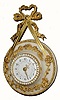 C.1880, French, 8-day, Miniature brilliant ring wall timepiece.