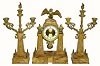 C.1900, French, Marti and Cie, 3 piece marble and bronze clock set.