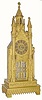 C.1840, French, Cathedral form clock of ormolu, 8-day time and strike (automaton), needs cleaning.