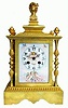 C.1890, French, Gilded Bronze Mantel clock, with a hand painted porcelain panel in front with dial,