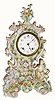 C.1900, French, Unsigned Porcelain clock case, now with an Ansonia 8-day time and strike movement.