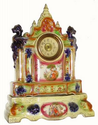 C.1910, English, 30-hour porcelain mantel timepiece. — Antique Clocks Price Guide