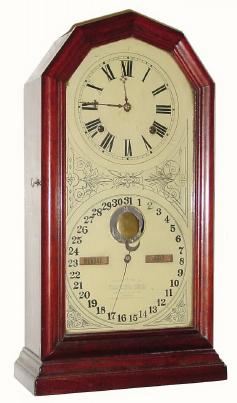 C.1880, Ithaca Calendar Clock Co., "No. 11 Octagon" 8-day time/strike calendar clock in generally good original condition. — Antique Clocks Price Guide