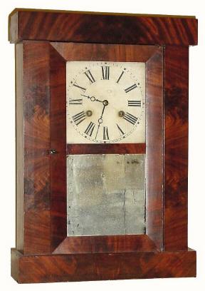 C.1850, Chauncey Jerome, New Haven, Conn., 30-hour time/strike empire shelf clock in very good condition. — Antique Clocks Price Guide