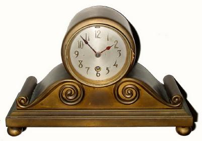 C.1911, Chelsea Clock Co., 8-day time, tambour timepiece with 2 3/4 inch dial. — Antique Clocks Price Guide