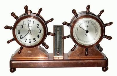 C.1929, Waterbury Clock Co., "COMMODORE" 8-day barometer/clock set in very good original condition, — Antique Clocks Price Guide