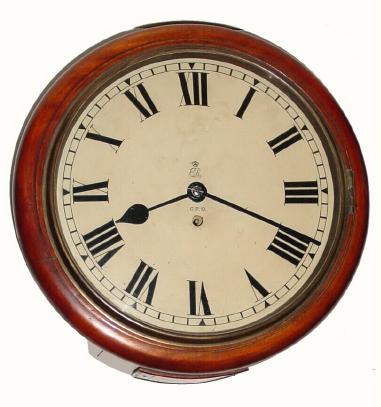 C.1900, English, Postal Fusee Dial clock in good condition, movement clean and running. — Antique Clocks Price Guide