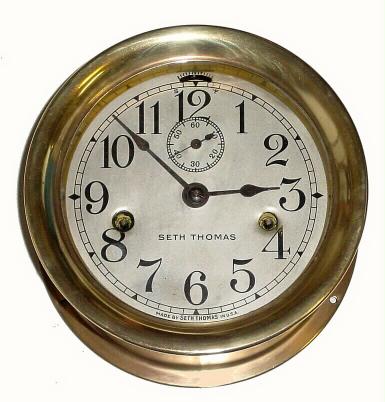 C.1928, Seth Thomas, Engine Room Clock, with 8-day double spring time only movement, and in very good original condition. — Antique Clocks Price Guide