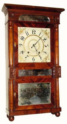 C.1833, Henry Terry, Plymouth, Conn., 30-hour time/strike wood movement double decker shelf clock, — Antique Clocks Price Guide