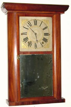 C.1835, John Hunt, Farmington, Conn., 30-hour time/strike wood movement empire shelf clock. — Antique Clocks Price Guide
