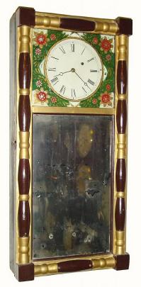 C.1835, Unknown 8-day New Hampshire mirror timepiece with restoration and additions. — Antique Clocks Price Guide