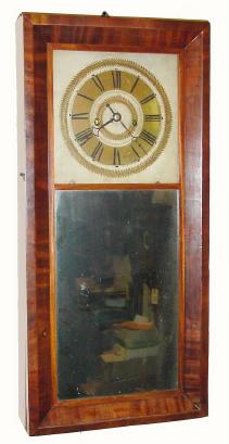 C.1836, E. W. Adams, Seneca Falls, NY, 8-day time/strike weight wall clock in generally good condition. — Antique Clocks Price Guide