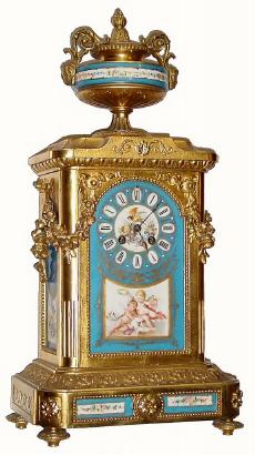 C.1895, French, Gilded Spelter Mantel clock — Antique Clocks Price Guide