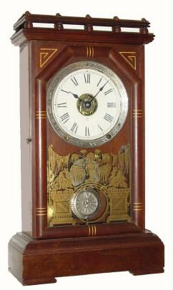 C.1886, Seth Thomas Clock Co., "Omaha", 8-day time/strike/alarm shelf clock. — Antique Clocks Price Guide