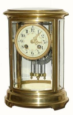 C.1910, French, OVAL crystal regulator, in very good original condition. — Antique Clocks Price Guide