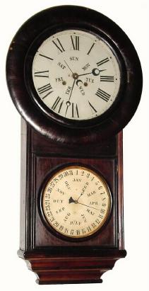 C.1885, Welch Spring and Co., Bristol, Conn., No. 2 Calendar Regulator — Antique Clocks Price Guide