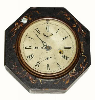 C.1850, Chauncey Jerome, New Haven, Conn., 30-hour octagon wall timepiece in fair, as-found condition. — Antique Clocks Price Guide
