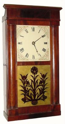 C.1830, Rodney Brace, North Bridgewater, Mass., 30-hour Mini Torrington shelf clock, with restoration. — Antique Clocks Price Guide