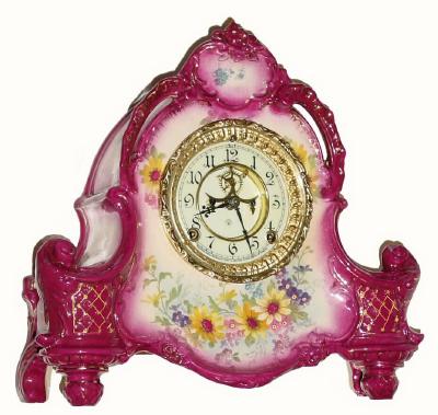 C.1901, Ansonia Clock Co., "La Vera", 8-day time/strike porcelain mantel clock. — Antique Clocks Price Guide